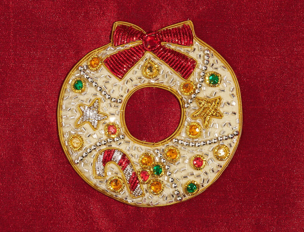 Ribbon Wreath Zipper Pouch