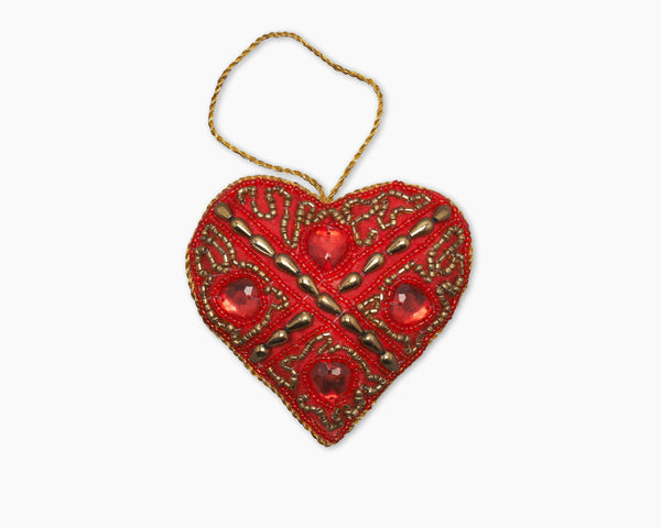 Photo of the Red Heart Ornament ensemble.