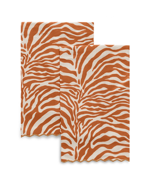 Photo of the Regine | Printed Linen Guest Towel Set ensemble.