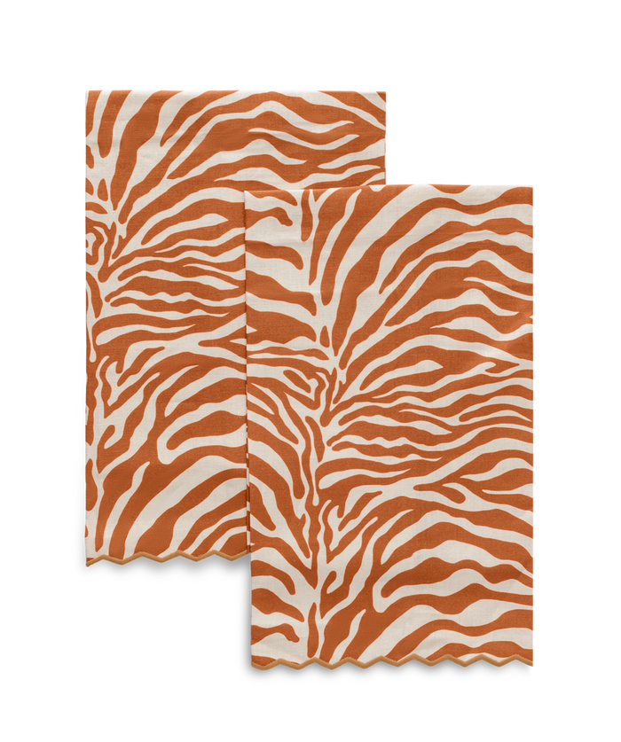 Photo of the Regine | Printed Linen Guest Towel Set ensemble.