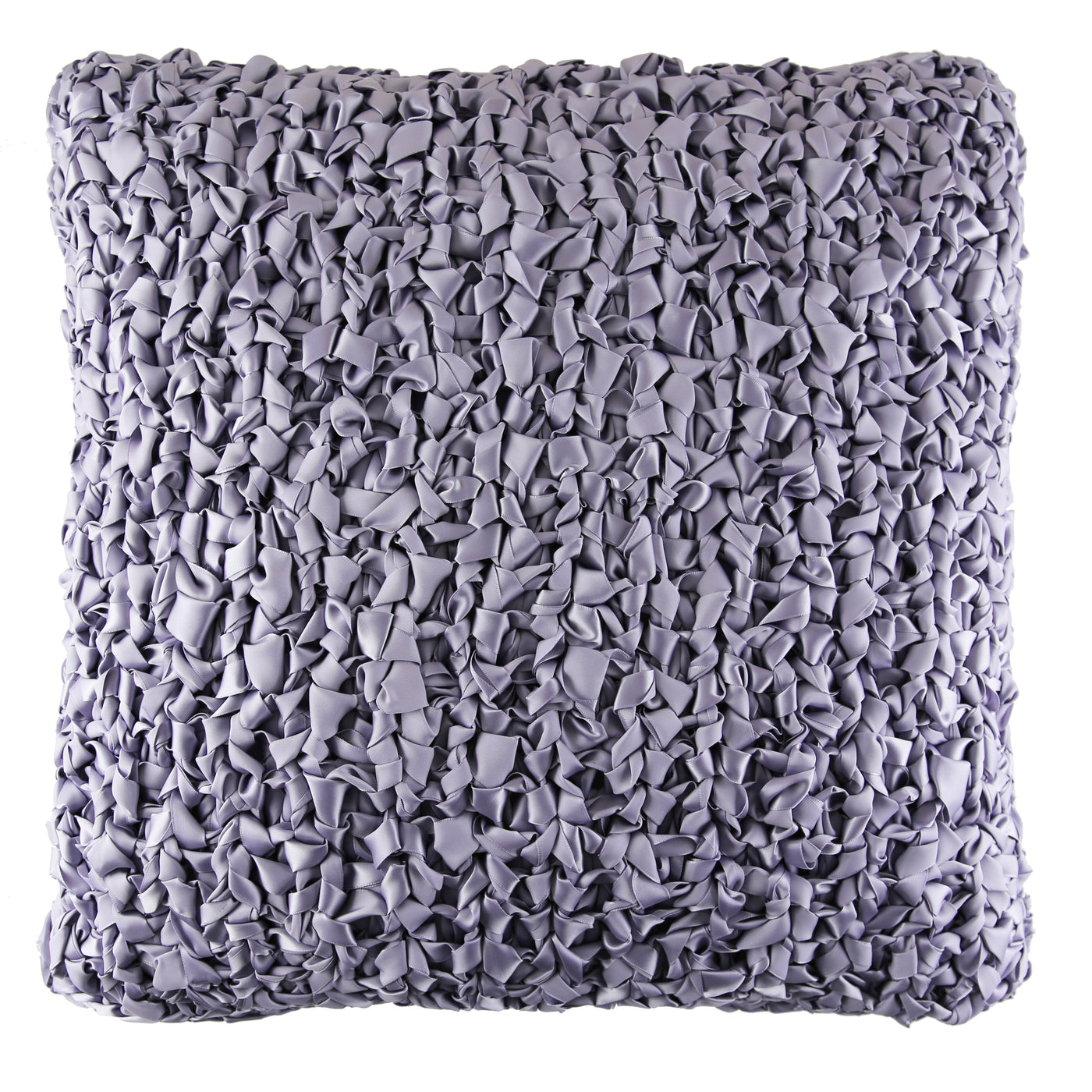 Ann Gish Ribbon Knit pillow in slate, close-up showing textured ribbon weave surface.