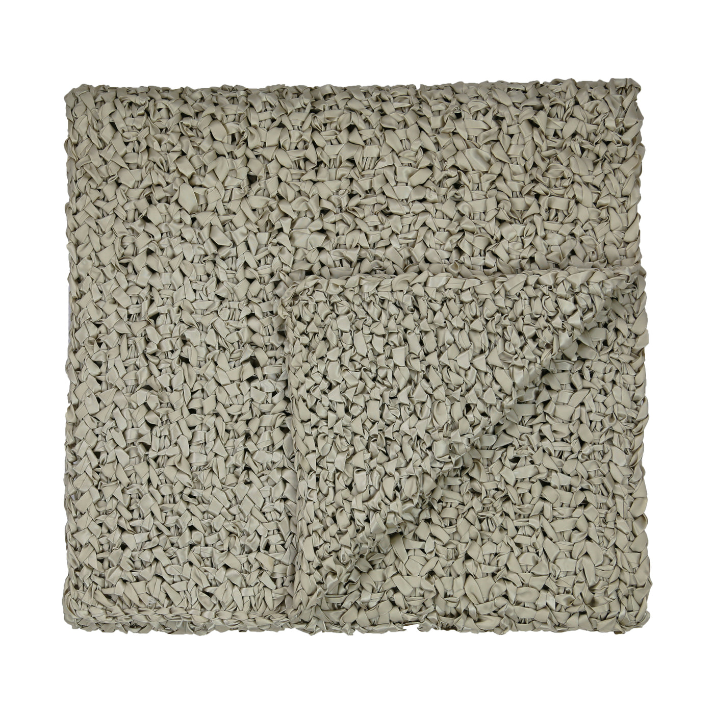 Close-up of Ann Gish Ribbon Knit Throw chunky woven texture in sage green.