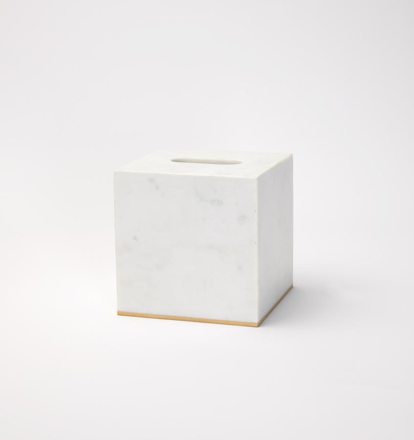 Sferra Pietra Marble | Tissue Holder White/Gold