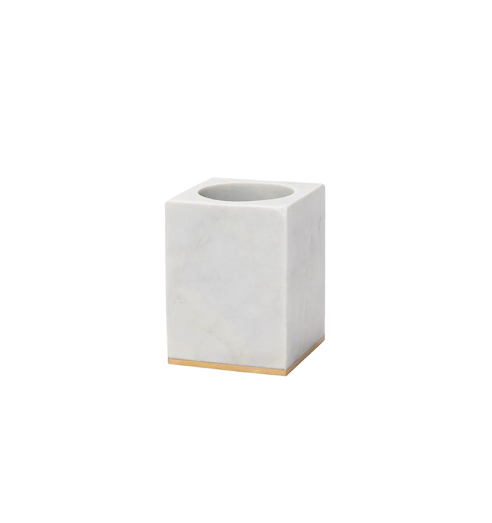 Photo of the Pietra Marble | Toothbrush Holder ensemble.