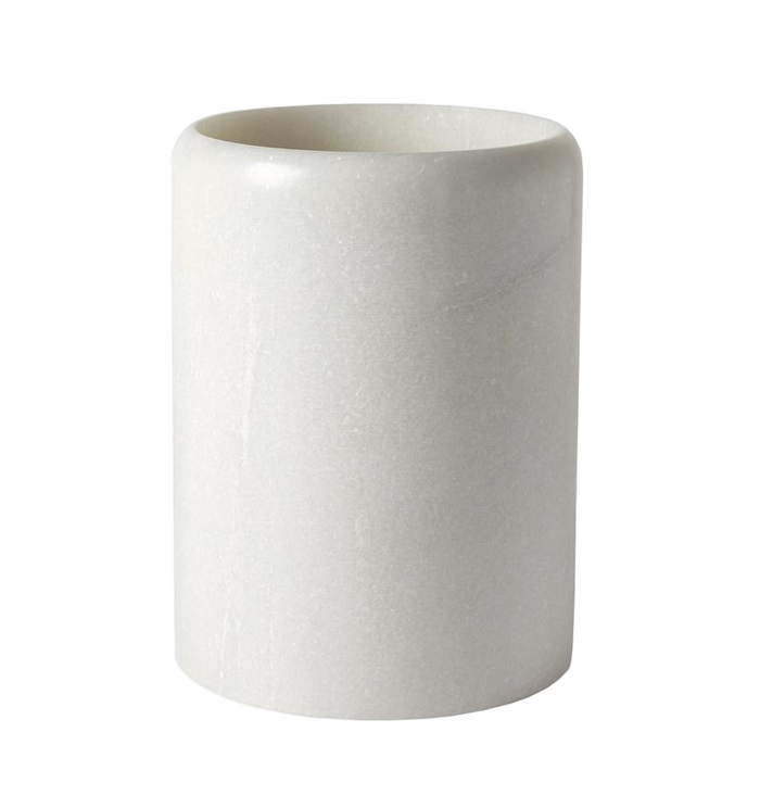 Photo of the Velina Marble | Waste Basket ensemble.
