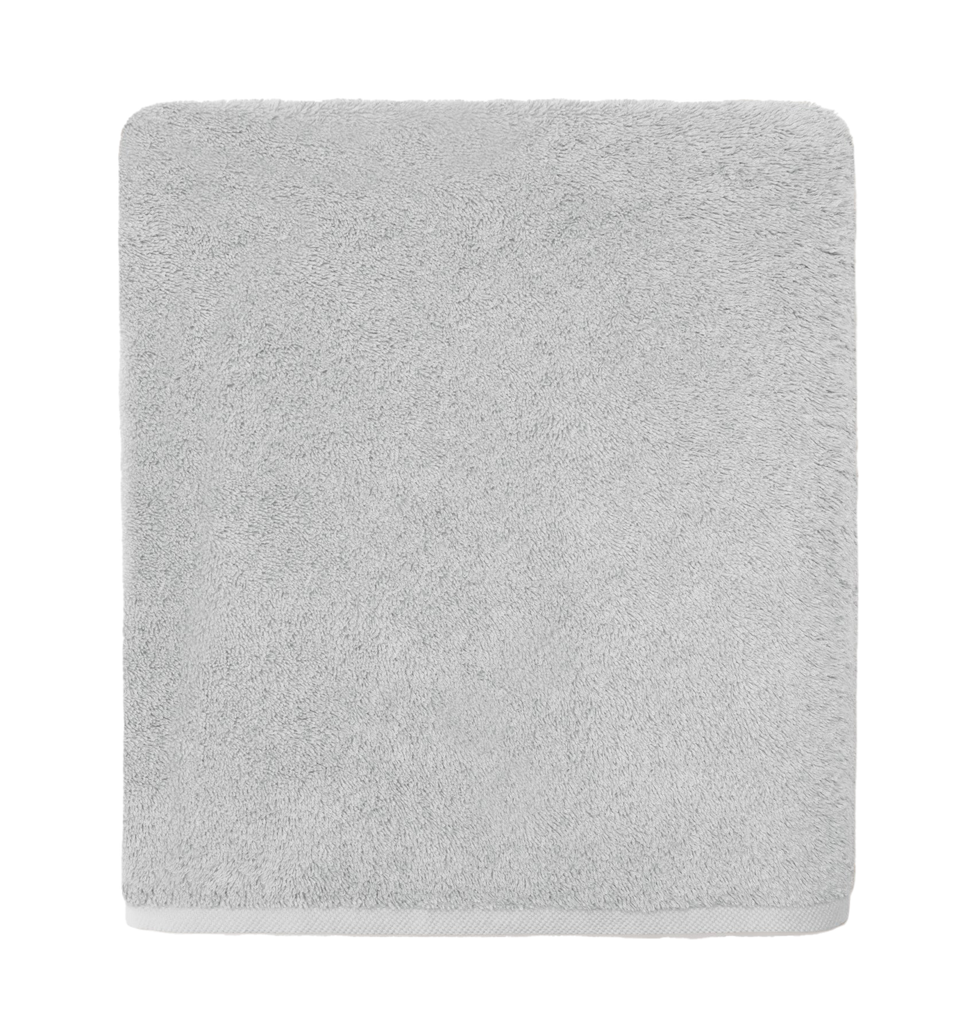 Sferra Sarma bath towel in silver, plush terry cotton, folded flat on white background.