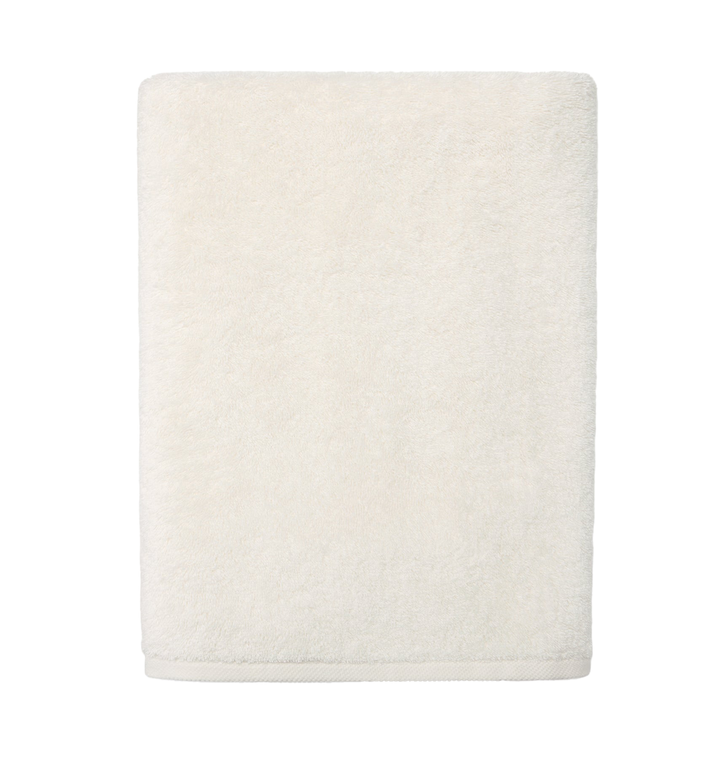 Sferra Sarma ivory terry hand towel, folded flat against white background.