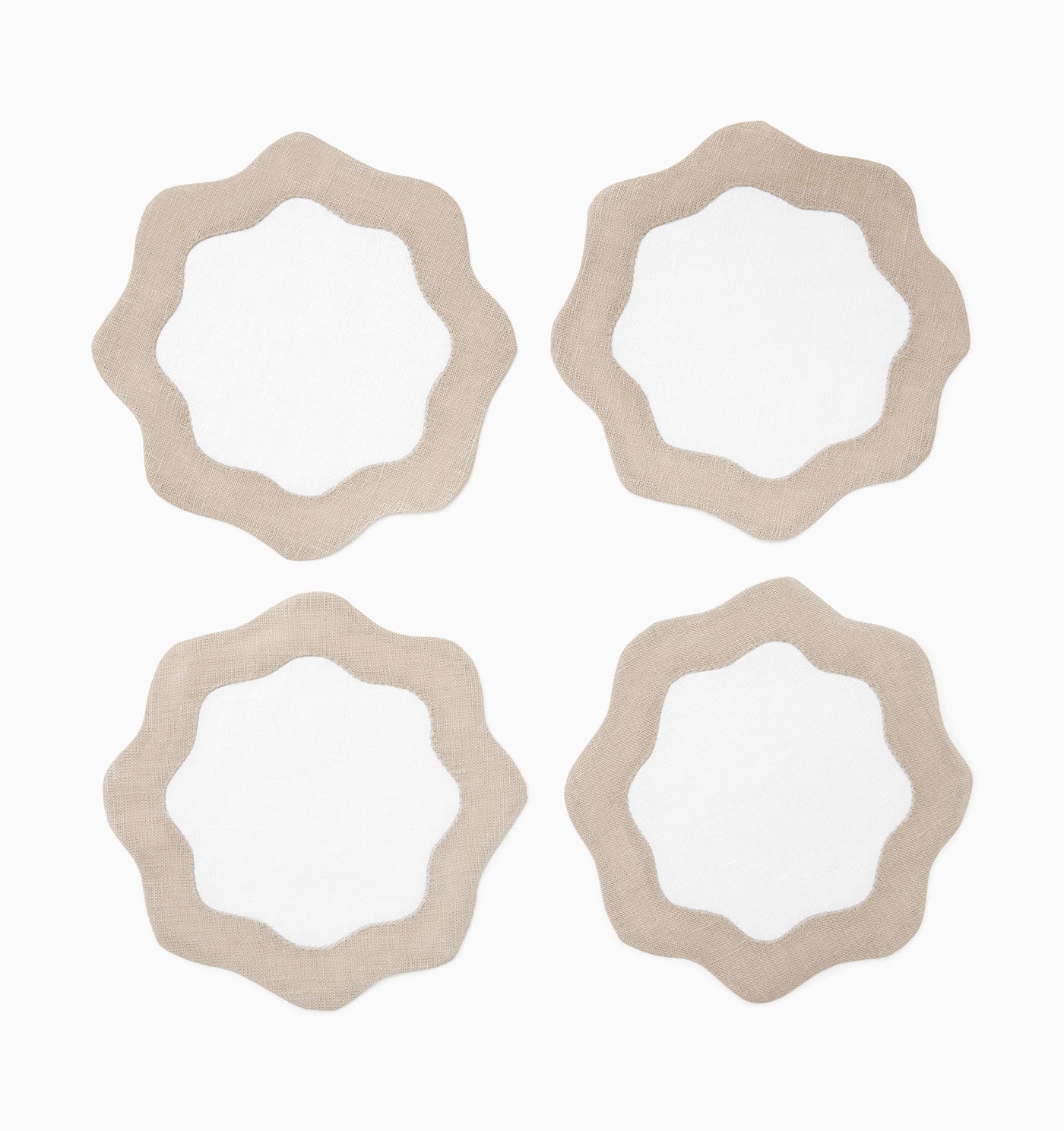 Sferra Ondulato | Cocktail Napkin White/Natural