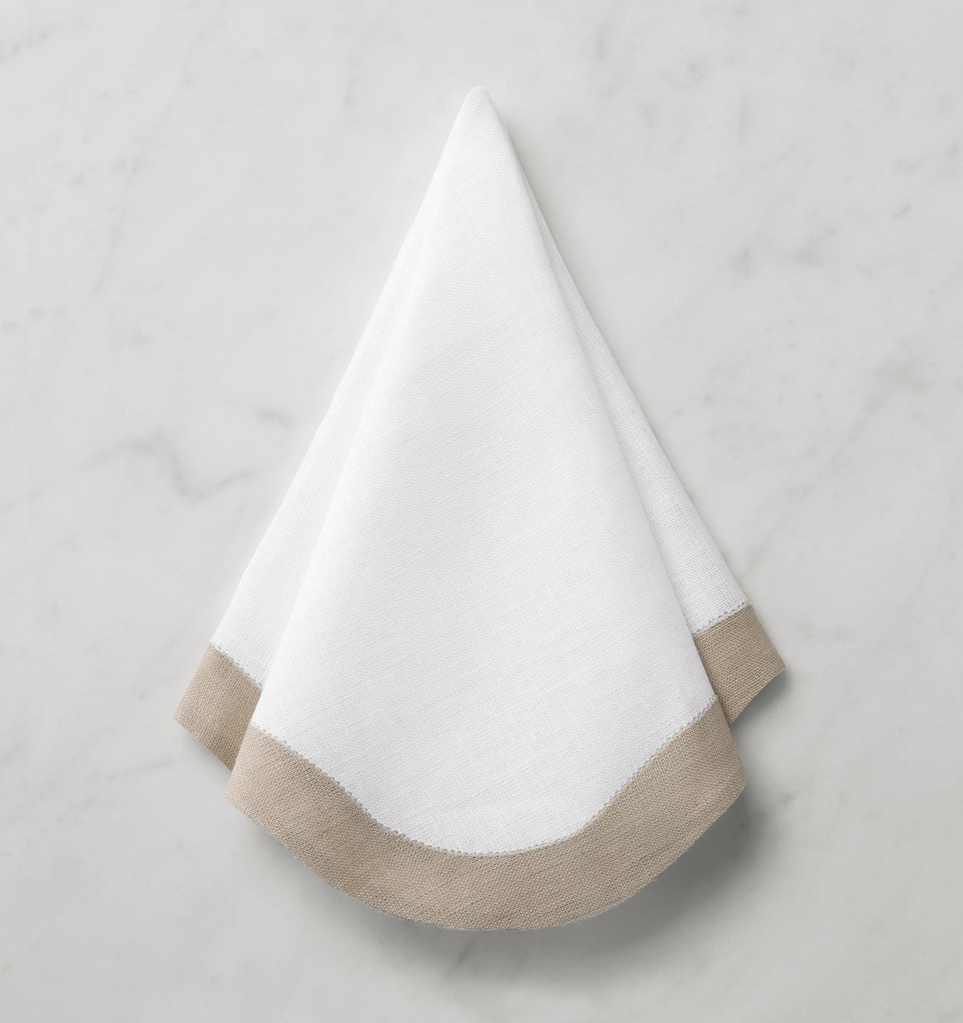 Sferra Ondulato | Dinner Napkin White/Natural