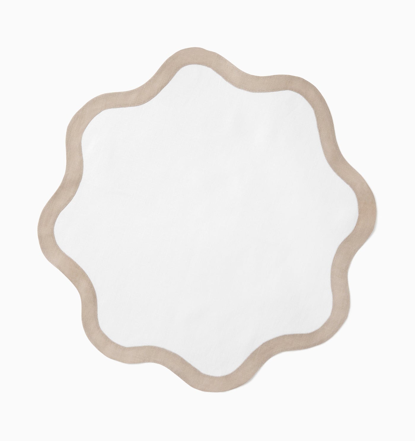 Sferra Ondulato | Dinner Napkin White/Natural