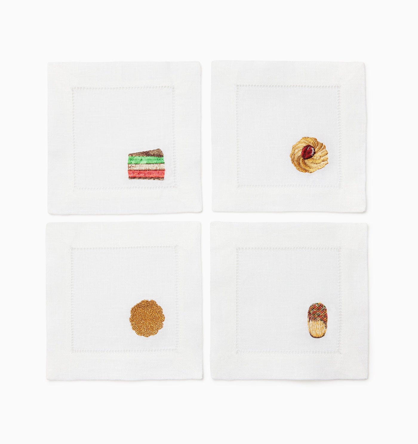 Sferra Biscotto | Cocktail Napkin Whilte/Multi