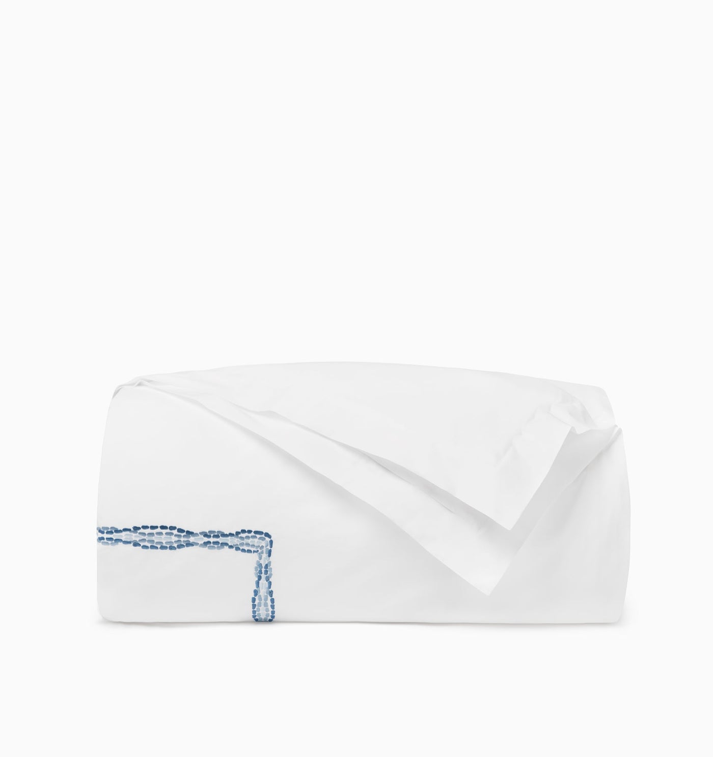 Sferra Cobblestones Embroidered | Duvet Cover White/Sea