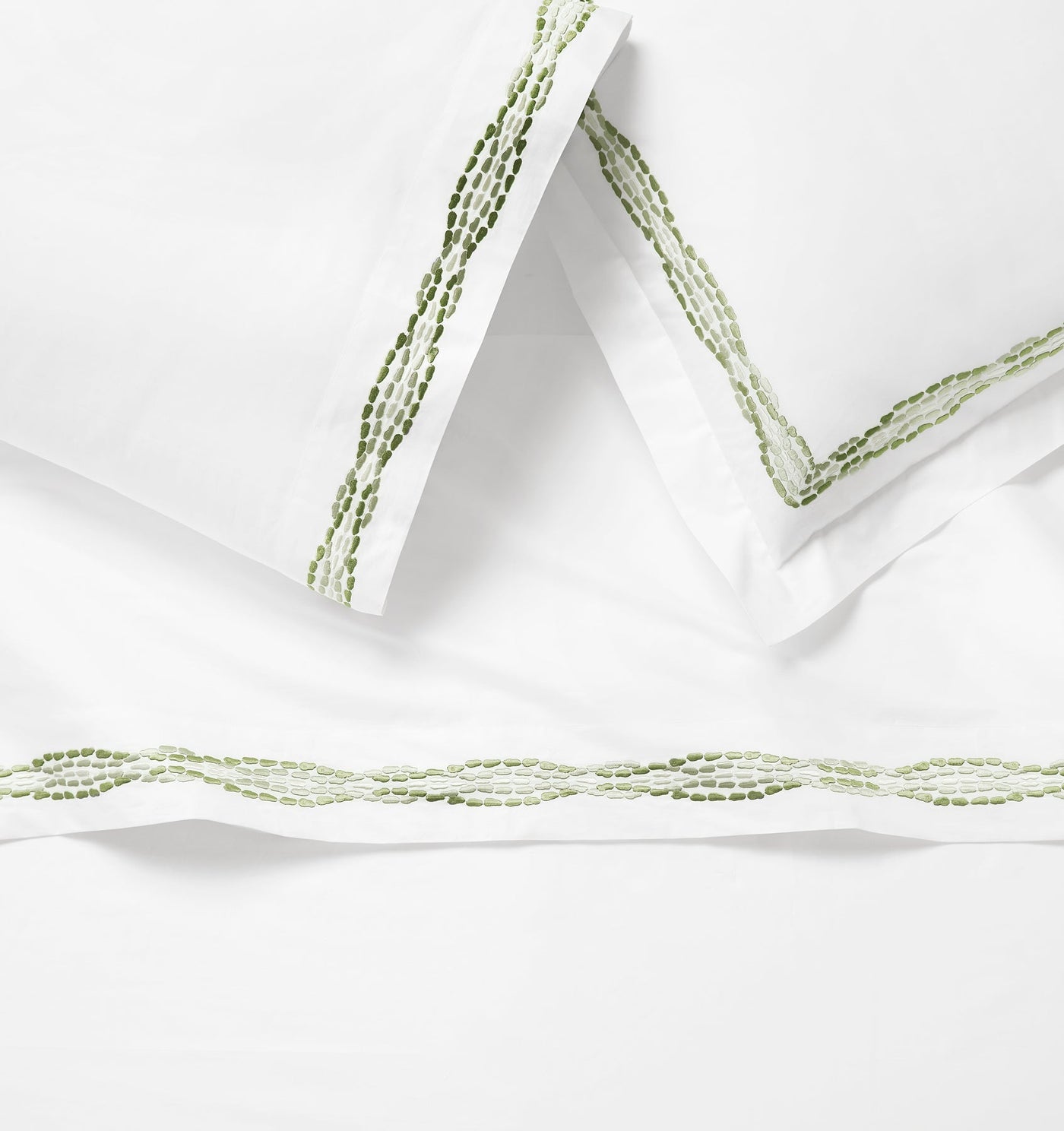 Sferra Cobblestones Embroidered | Sham White/Green