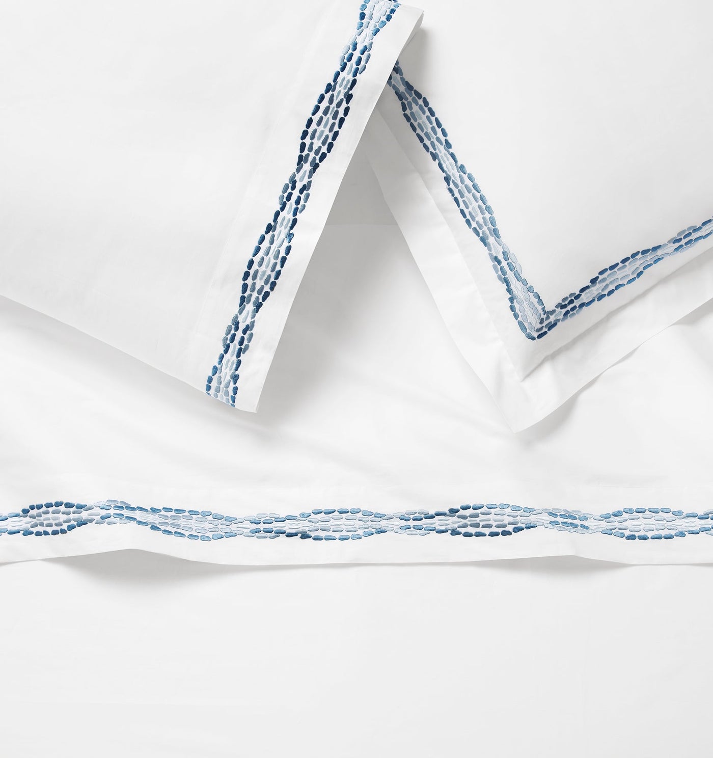 Sferra Cobblestones | Pillowcase White/Sea