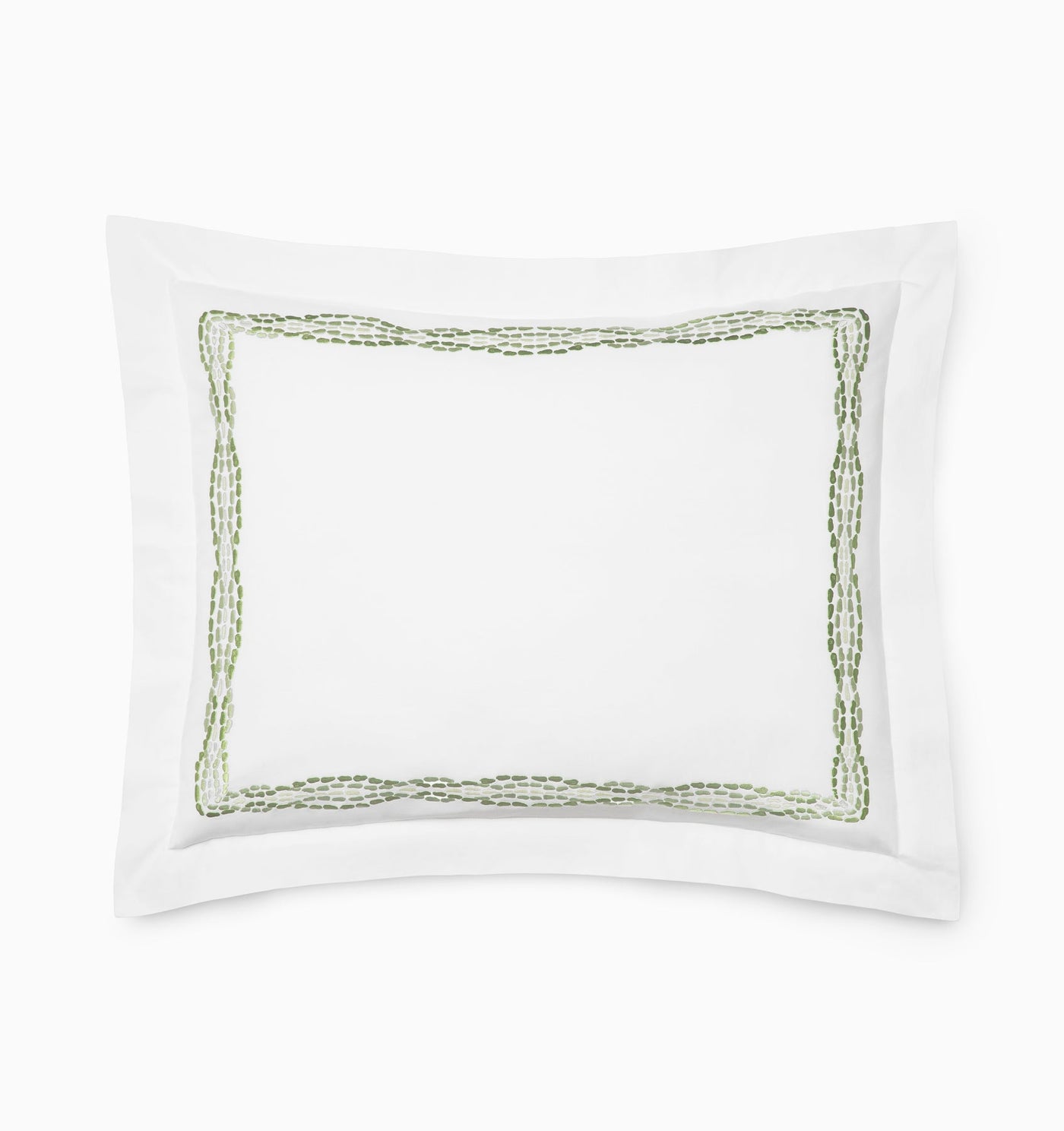 Cobblestones Embroidered | Sham White/Green