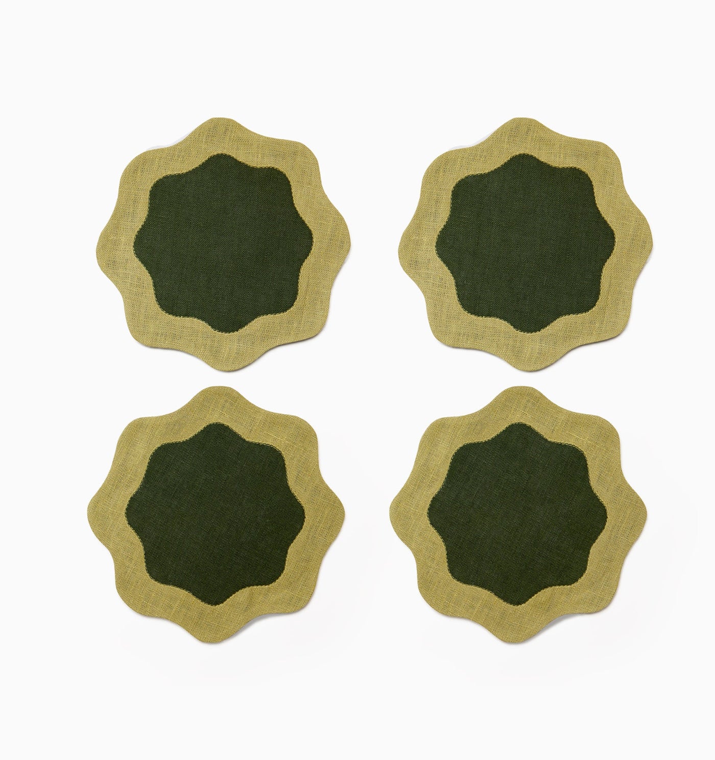 Sferra Ondulato | Cocktail Napkin Forest/Celadon
