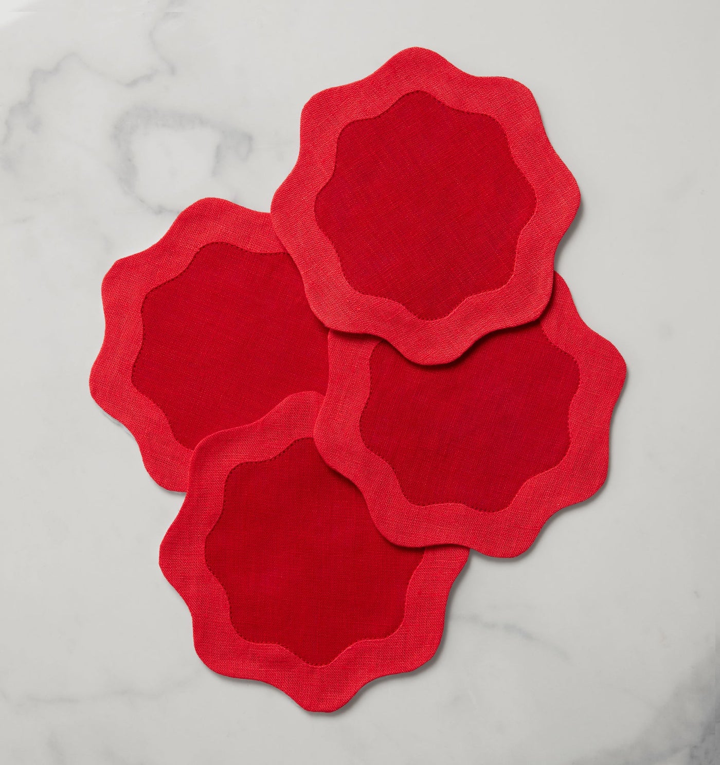 Sferra Ondulato | Cocktail Napkin Red/Poppy