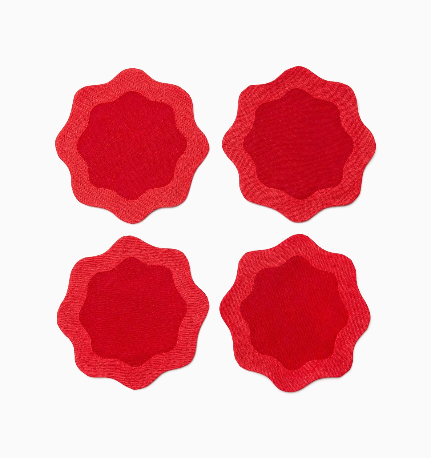 Sferra Ondulato | Cocktail Napkin Red/Poppy
