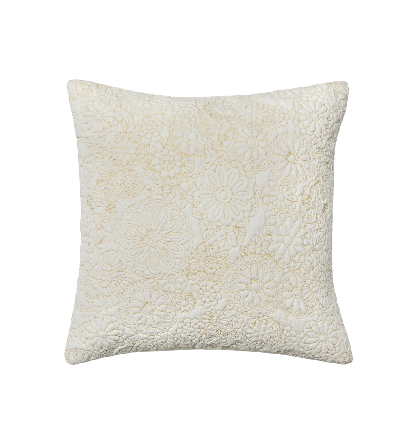 Sferra Siberian Floral ivory decorative pillow with tonal floral embroidery.