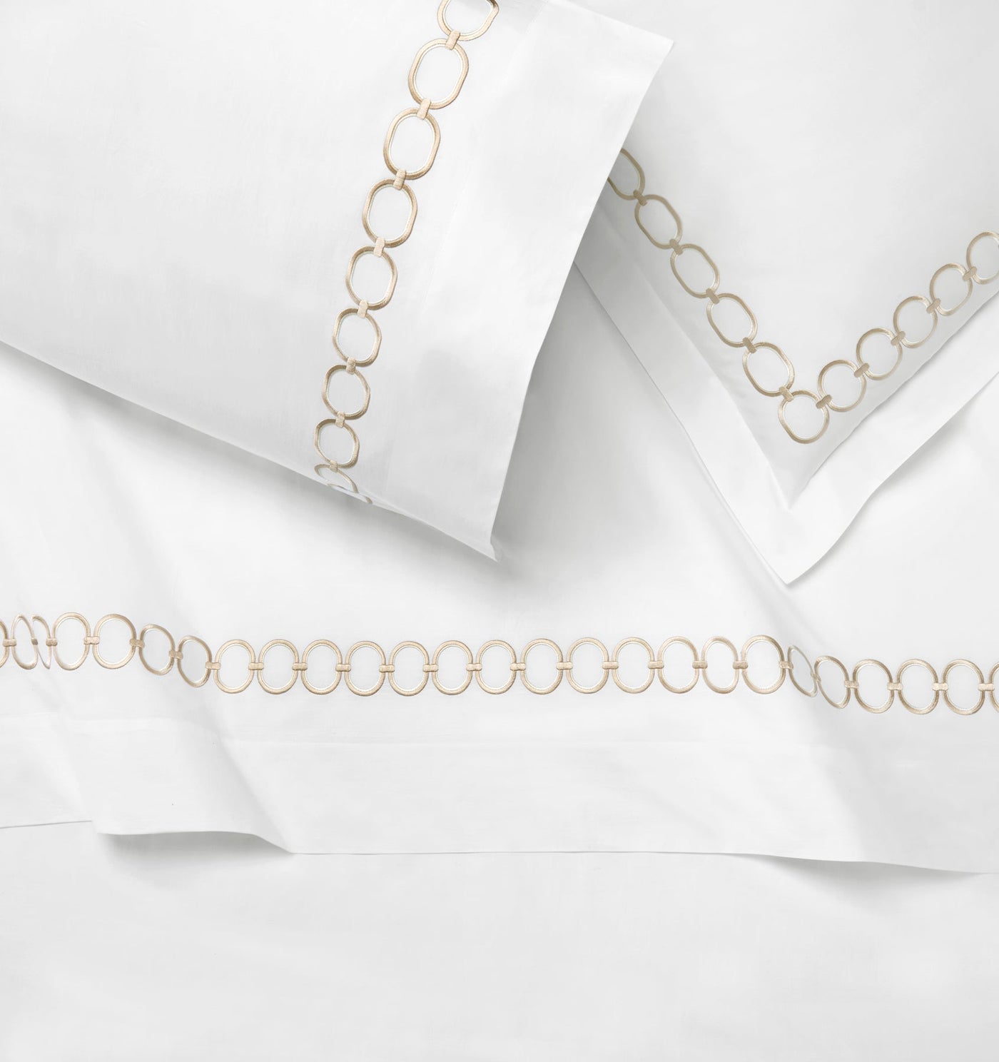 Sferra Catena | Pillowcase White/Sand