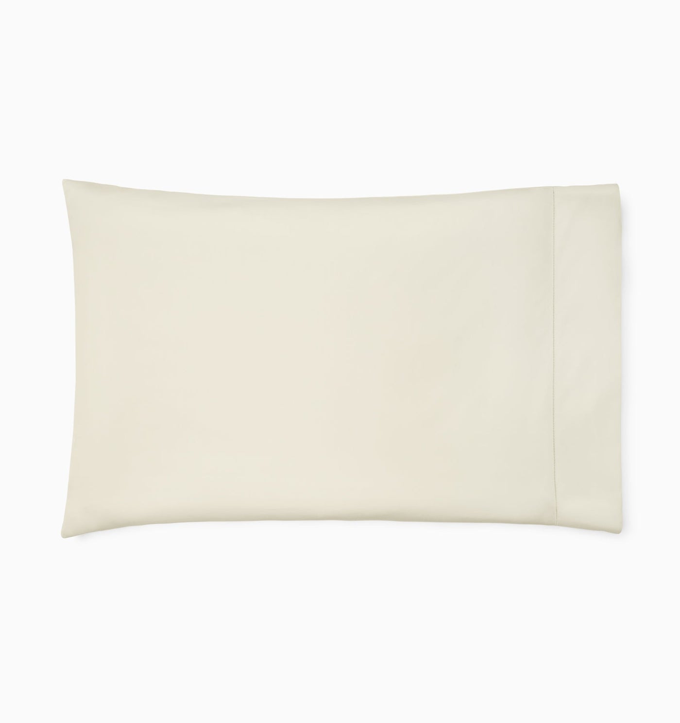 Ivory pillowcase with a clean hemstitch border on white background.