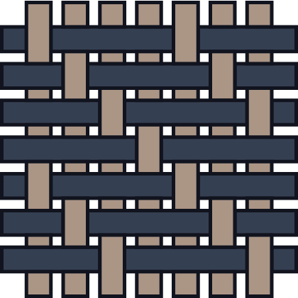 Diagram of a sateen weave structure