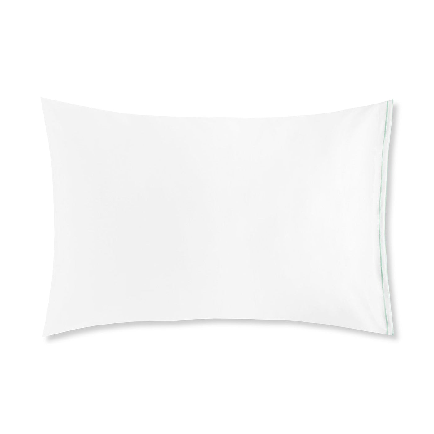 A pair of Sereno pillowcases by Sferra, featuring a smooth, white rectangular design, showcased against a white background.
