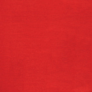 Close-up of scarlet linen weave texture on Sferra Festival cocktail napkin.