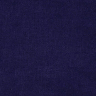 Midnight blue linen fabric close-up showing fine woven texture.
