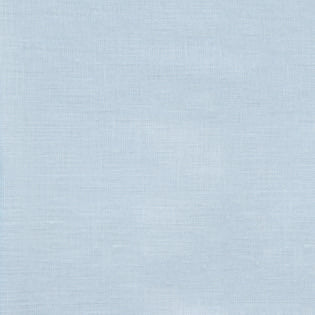 Close-up of Sferra Festival tablecloth fabric in pale sky blue linen weave.