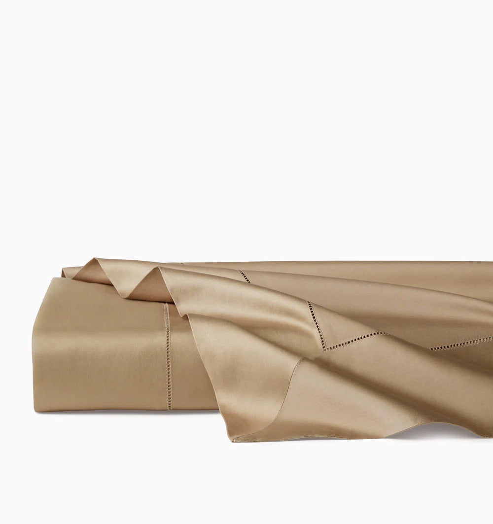 Image of Sferra Giotto flat sheet in color Khaki.