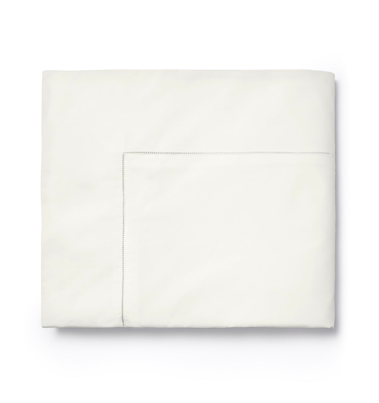 Image of Sferra Giza45 Percale duvet cover in color Ivory.