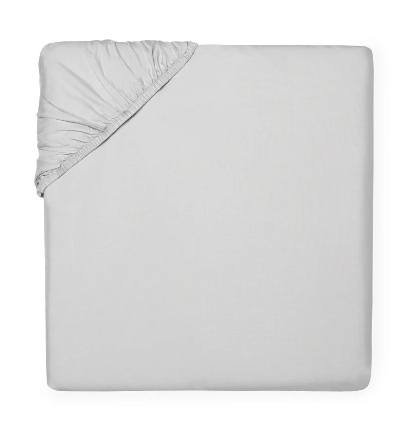 Image of Sferra Giza Percale fitted sheet in color Tin.