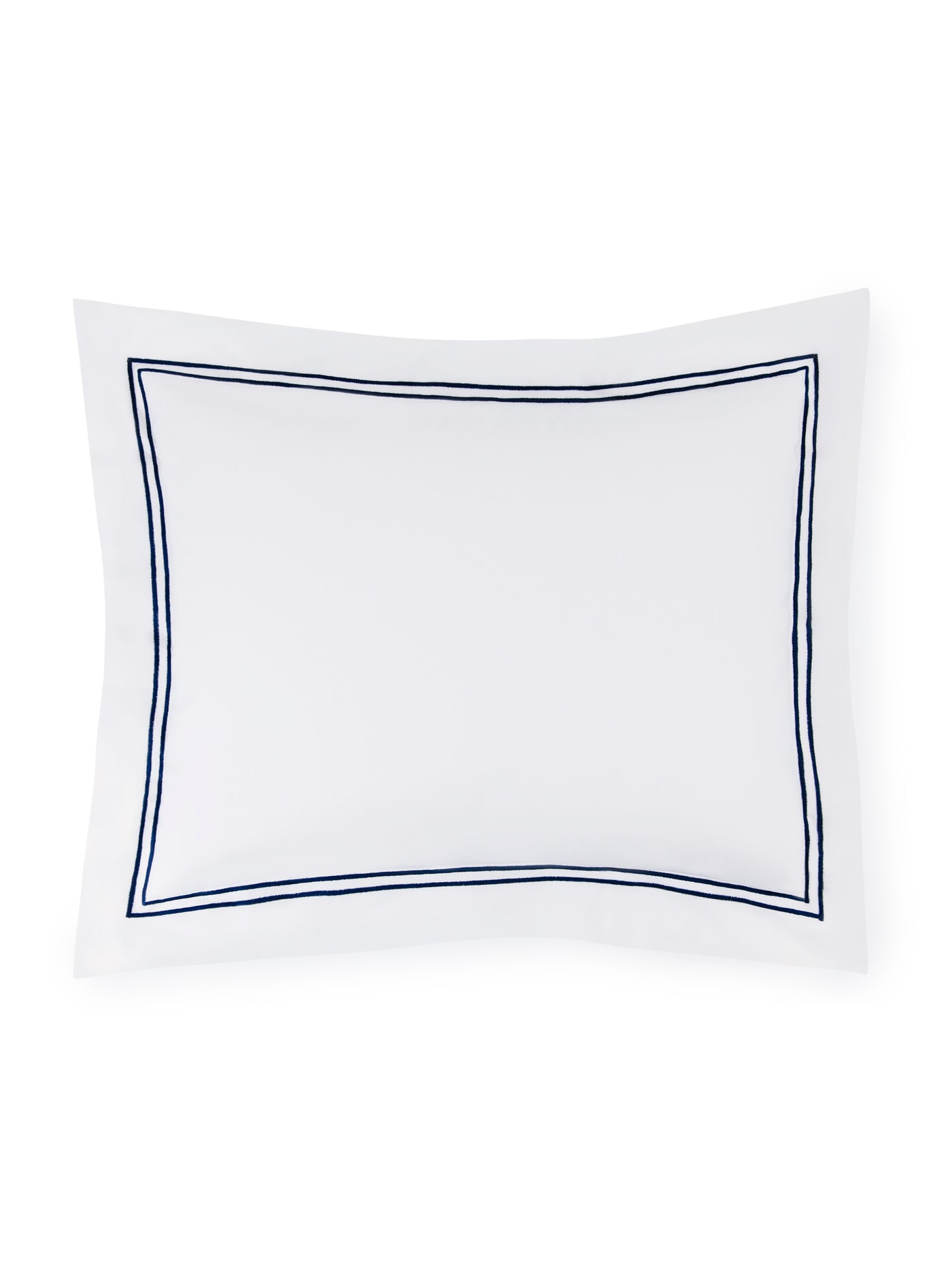 Image of Sferra Grande Hotel pillow sham in color White navy.