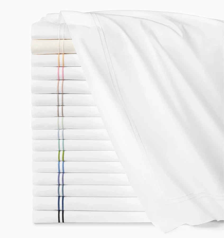 Image of Sferra Grande Hotel Flat Sheet stack of colors.