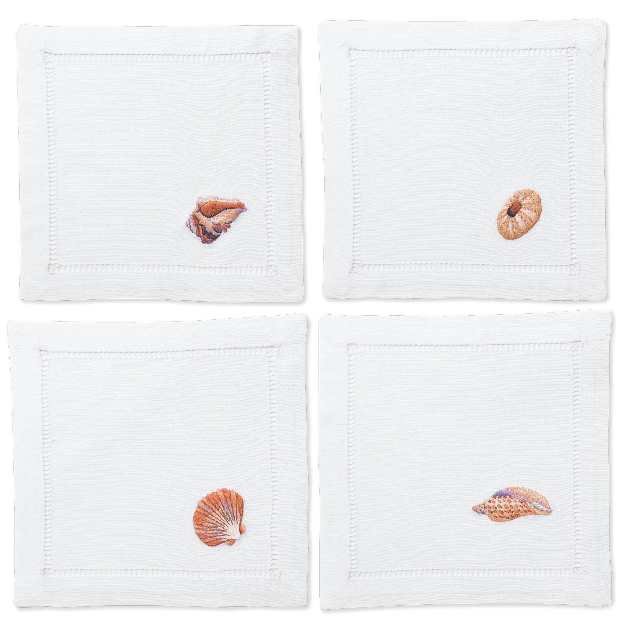 Shell Blush Cocktail Napkins – Linen Society