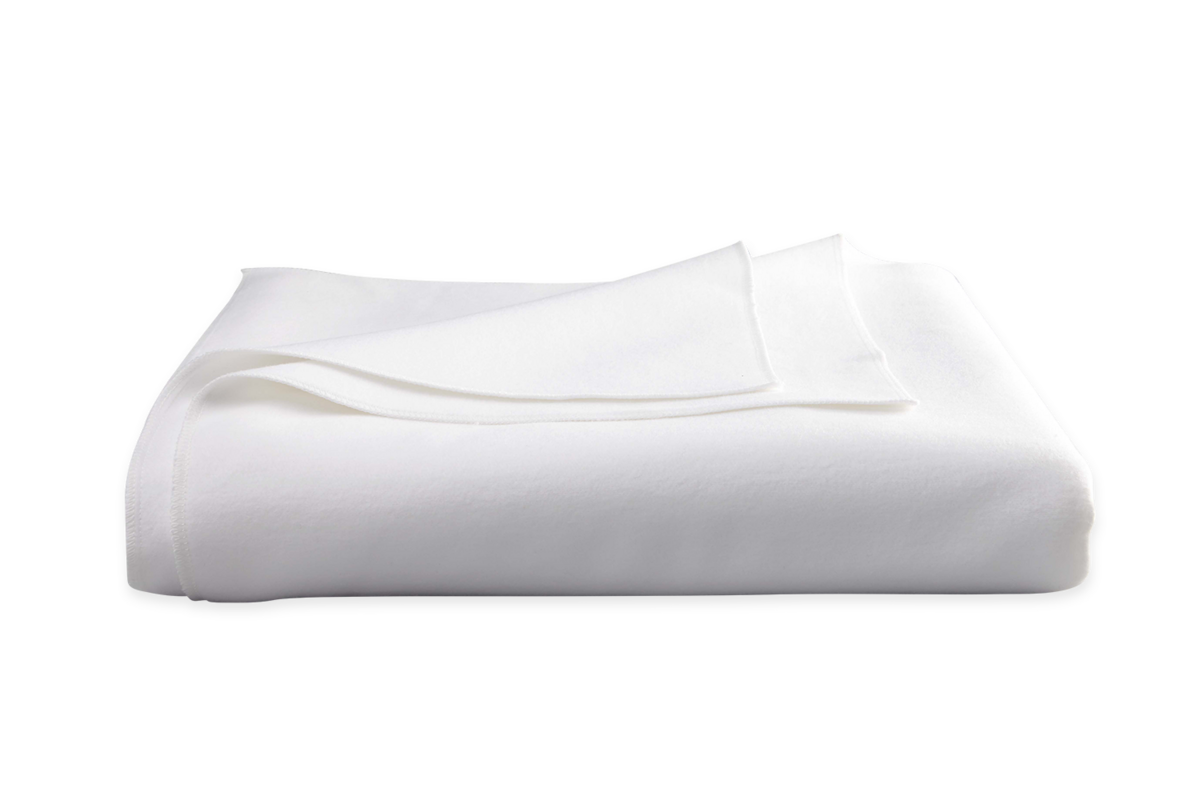 The Matouk Silencer Padding is a neatly folded white bedsheet with water-repellent properties, displayed on a plain, light background.