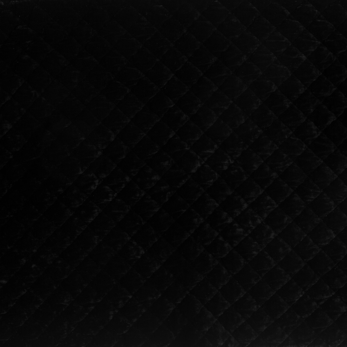 Close-up of Bella Notte Silk Velvet Quilted Coverlet in Corvino, showing diamond quilt pattern.