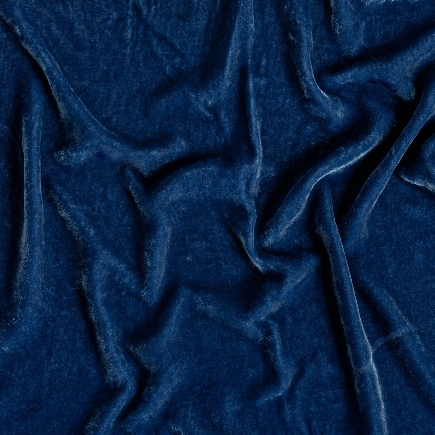 Tahoe Blue velvet blanket draped to show soft folds and plush texture.