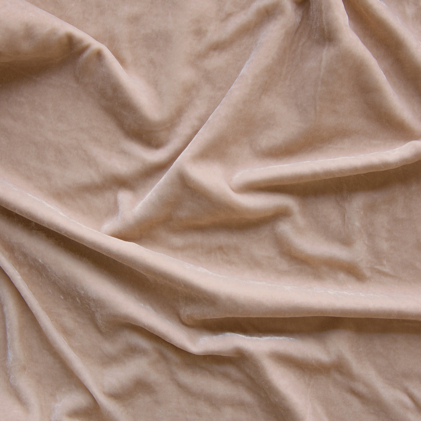 Close-up of Bella Notte Carmen blanket in Pearl, showing soft velvet texture with draped folds.