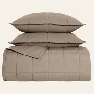 Photo of the Slub | Tencel Coverlet Set ensemble.