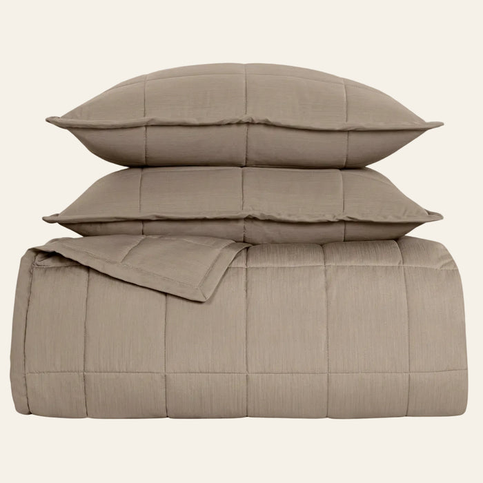Photo of the Slub | Tencel Coverlet Set ensemble.