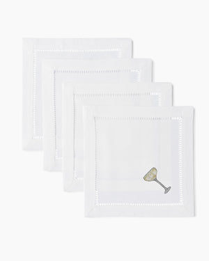 Photo of the Sparkling Coupe Cocktail Napkins ensemble.