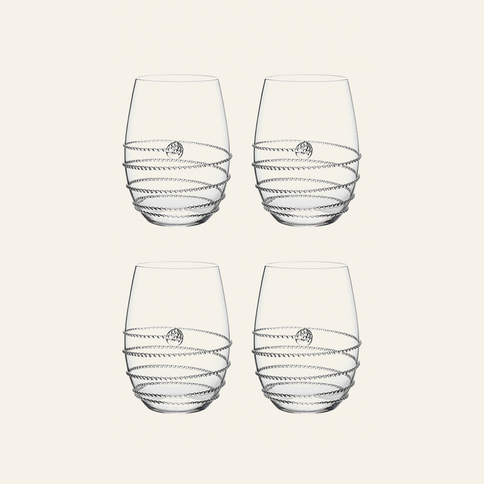 Photo of the Amalia | Stemless White Wine Glass Set ensemble.