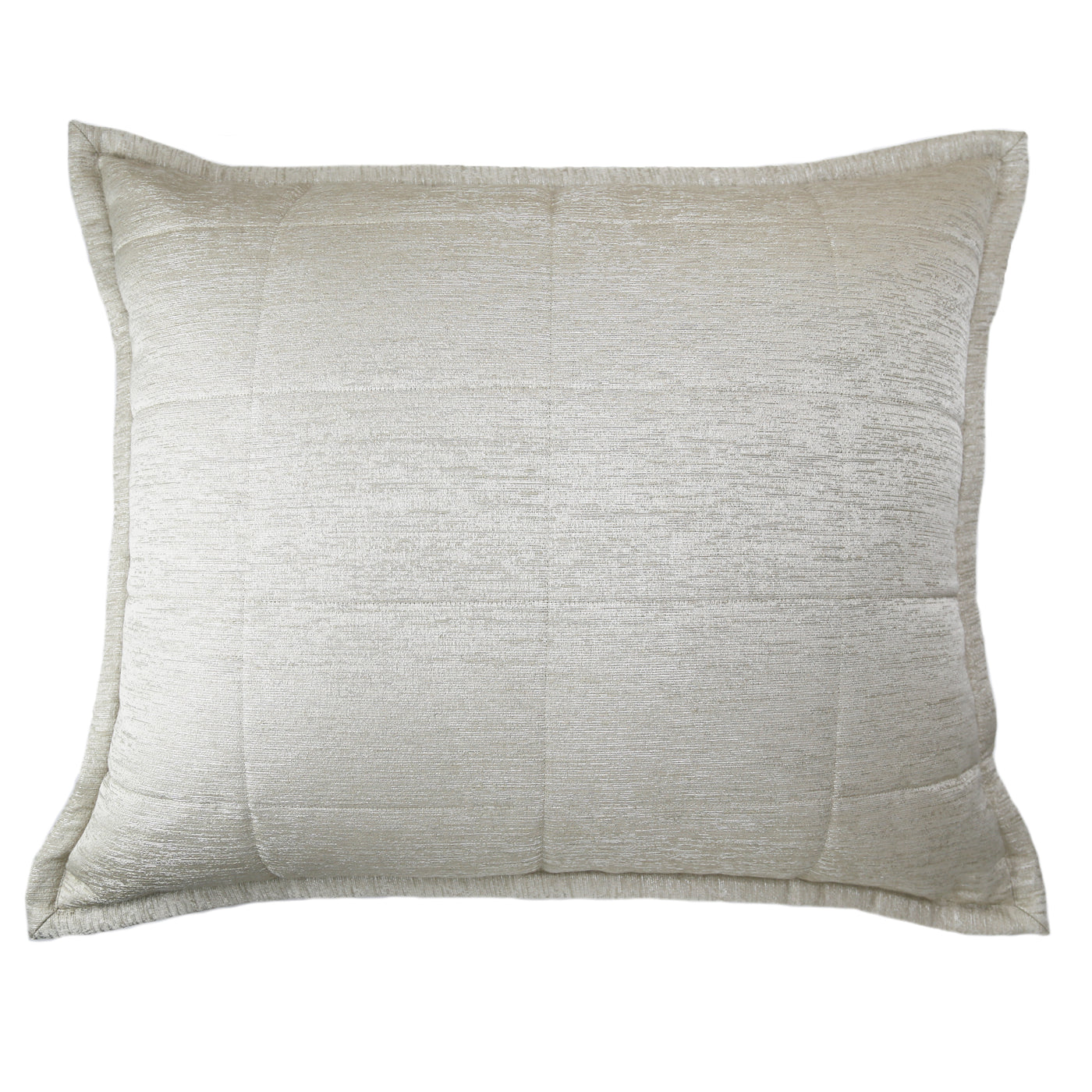 Ann Gish Stria quilted pillow in ivory, showing subtle textured weave and flanged edge detail.