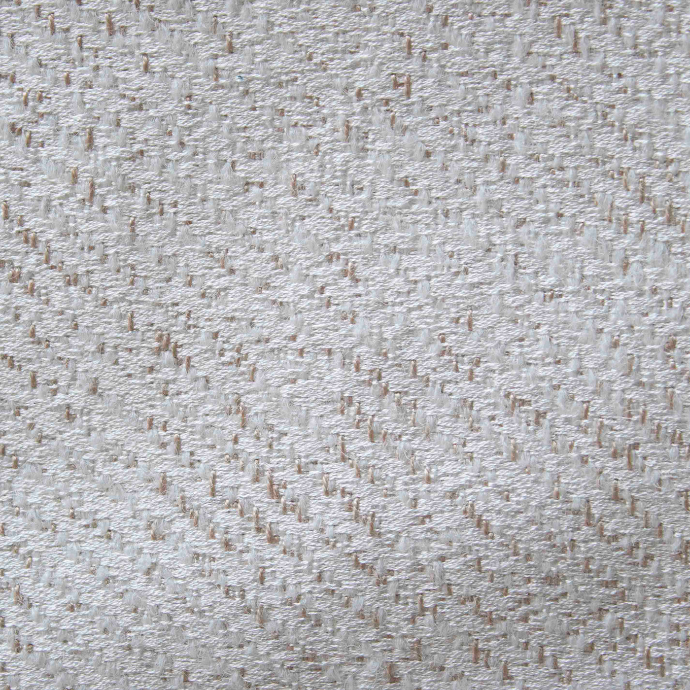 Close-up of ivory woven fabric with subtle champagne diagonal texture detail.