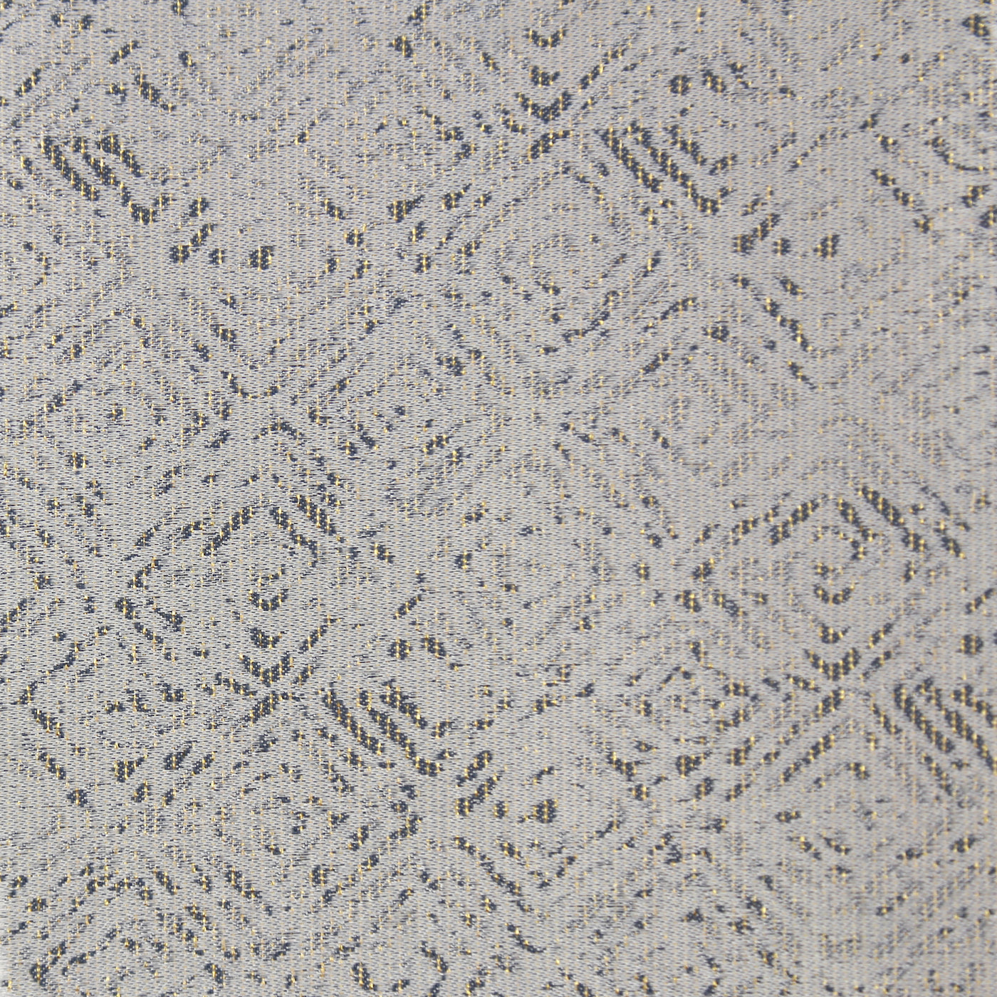 Close-up of Ann Gish Imprint duvet fabric showing woven diamond pattern in silver-grey.