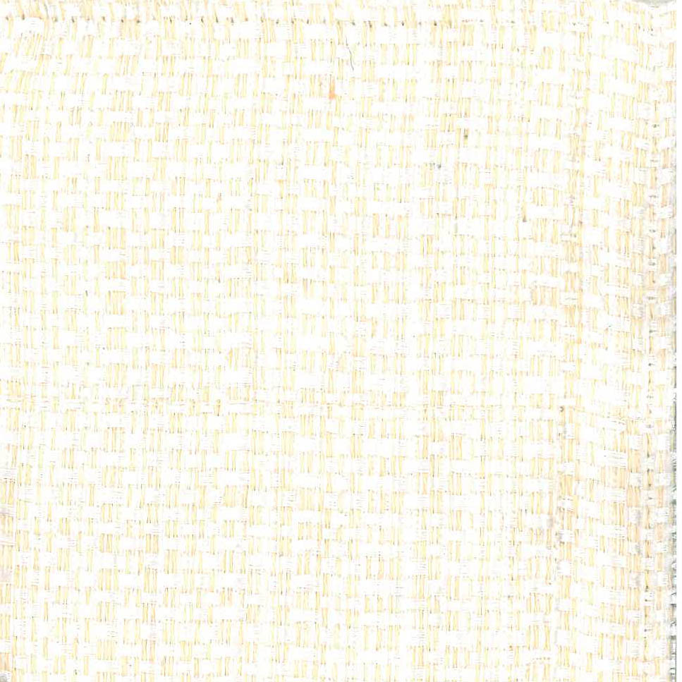 Close-up of Ann Gish Texture coverlet's ivory open-weave fabric with champagne thread detail.