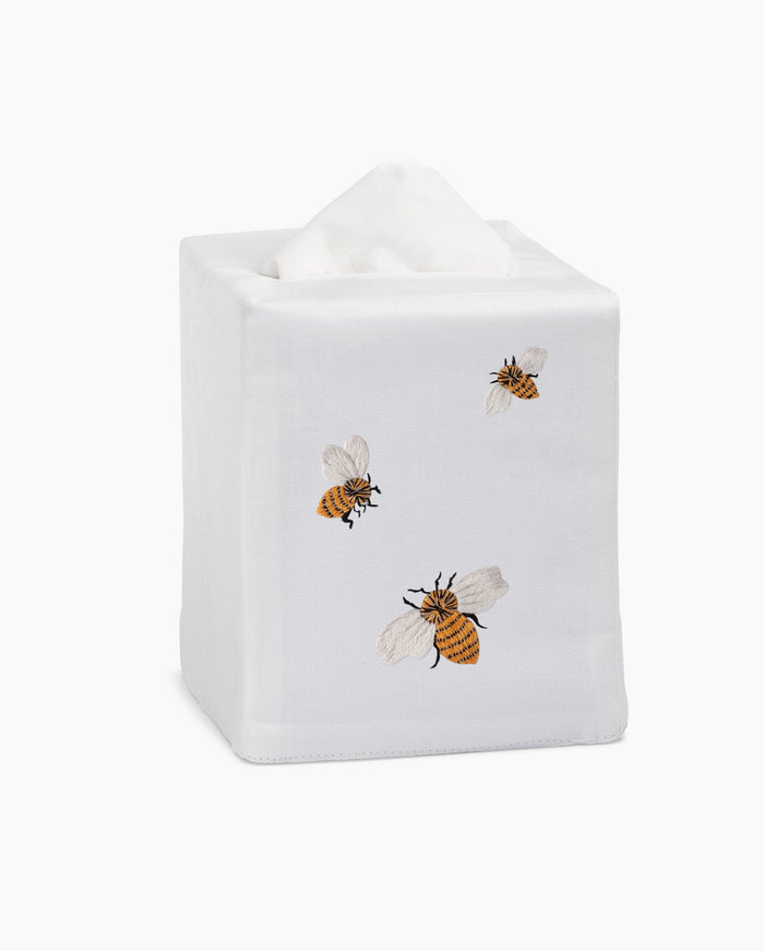 Photo of the Bees Tissue Box Cover ensemble.