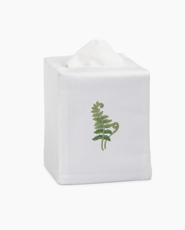 Photo of the Fern Fronds Tissue Box Cover ensemble.